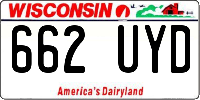 WI license plate 662UYD