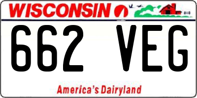 WI license plate 662VEG
