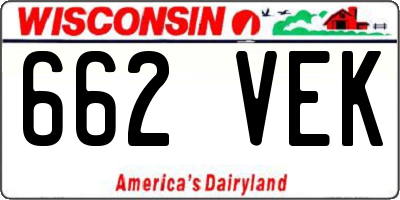 WI license plate 662VEK