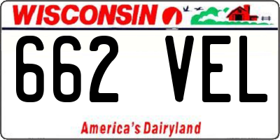 WI license plate 662VEL