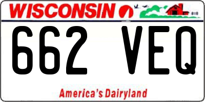 WI license plate 662VEQ