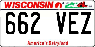 WI license plate 662VEZ