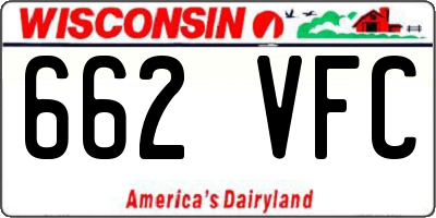 WI license plate 662VFC