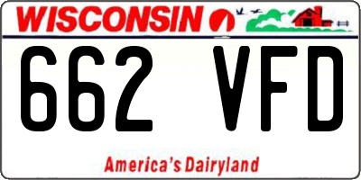 WI license plate 662VFD