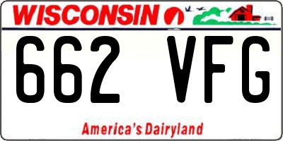 WI license plate 662VFG