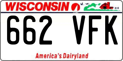 WI license plate 662VFK