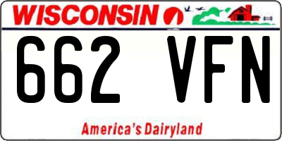 WI license plate 662VFN