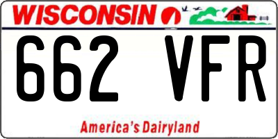 WI license plate 662VFR