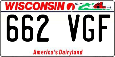 WI license plate 662VGF