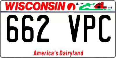WI license plate 662VPC