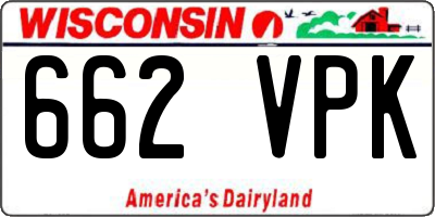 WI license plate 662VPK