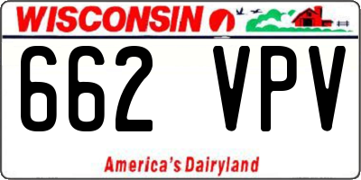 WI license plate 662VPV
