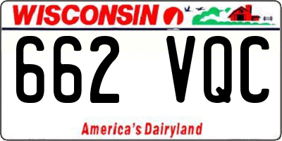 WI license plate 662VQC