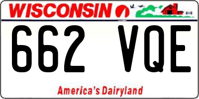 WI license plate 662VQE