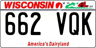 WI license plate 662VQK
