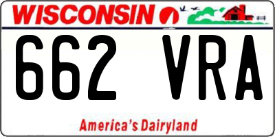 WI license plate 662VRA