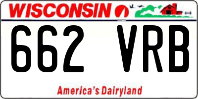 WI license plate 662VRB