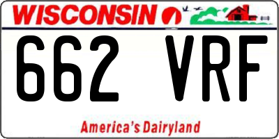 WI license plate 662VRF
