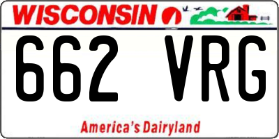 WI license plate 662VRG