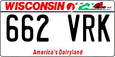 WI license plate 662VRK