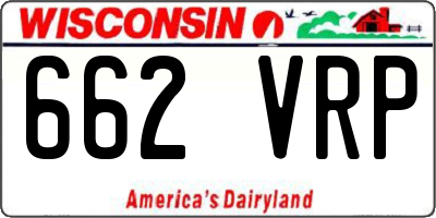 WI license plate 662VRP