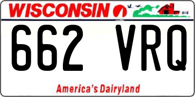 WI license plate 662VRQ