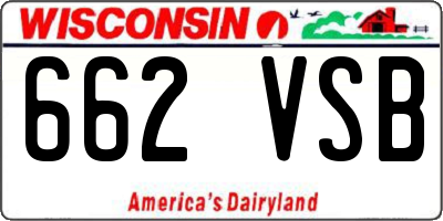 WI license plate 662VSB