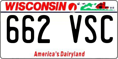 WI license plate 662VSC