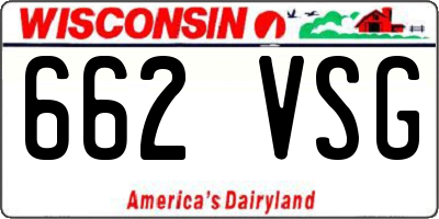 WI license plate 662VSG