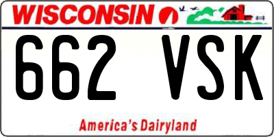 WI license plate 662VSK