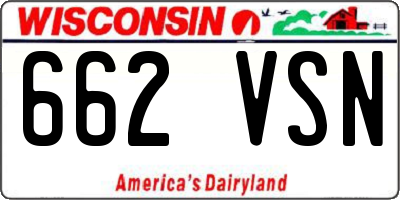 WI license plate 662VSN