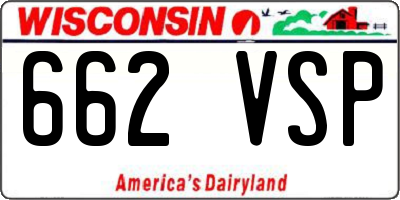 WI license plate 662VSP