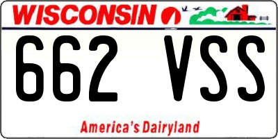 WI license plate 662VSS