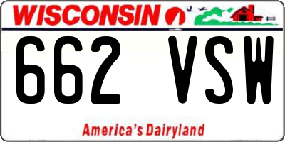 WI license plate 662VSW