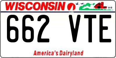 WI license plate 662VTE