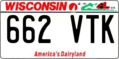 WI license plate 662VTK