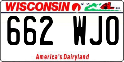 WI license plate 662WJO