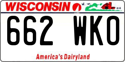 WI license plate 662WKO