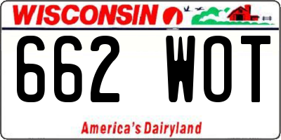 WI license plate 662WOT