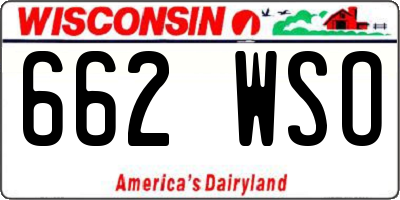 WI license plate 662WSO