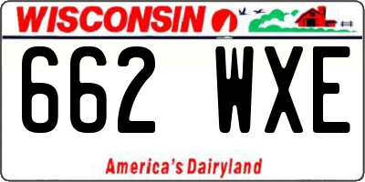 WI license plate 662WXE