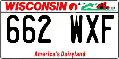 WI license plate 662WXF