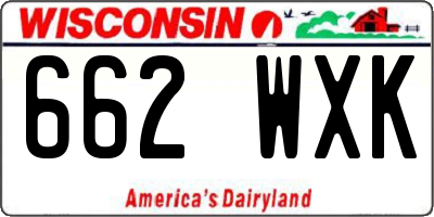 WI license plate 662WXK