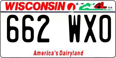 WI license plate 662WXO