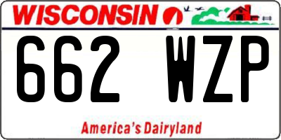 WI license plate 662WZP