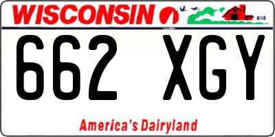 WI license plate 662XGY