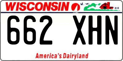 WI license plate 662XHN