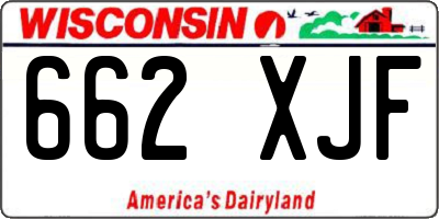 WI license plate 662XJF