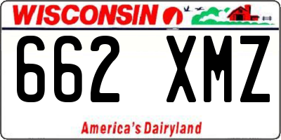 WI license plate 662XMZ