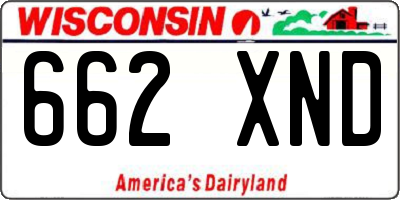WI license plate 662XND